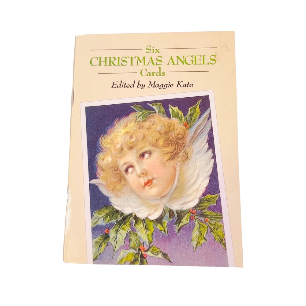Dover Six Christmas Angels Cards Maggie Kate OS Cream Excellent Vintage‎ Style